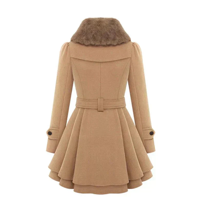 Yena - Elegante trench con piel vegana