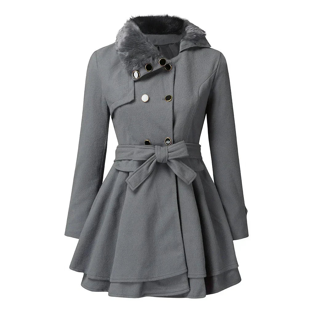 Yena - Elegante trench con piel vegana