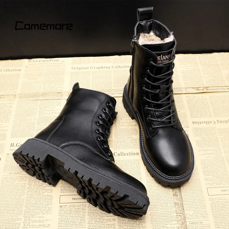 Enrica™ - Botas de invierno de piel negra