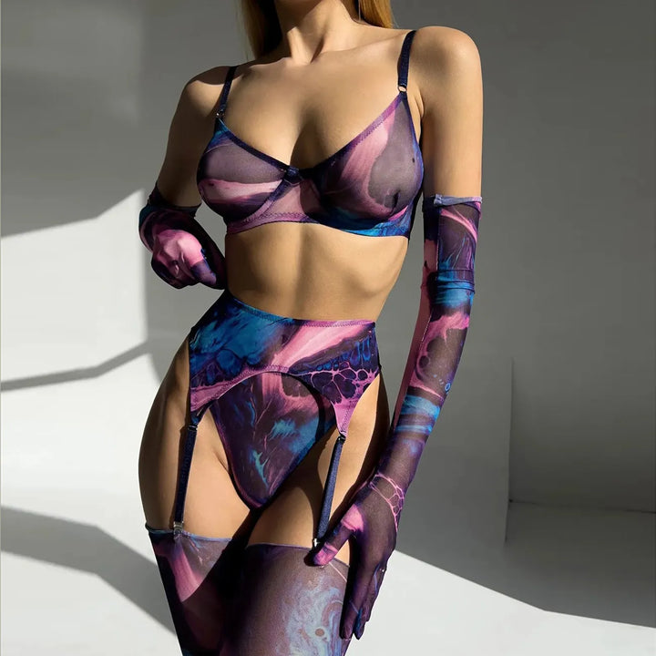 Poppy | Conjunto de lencería 5 piezas Tie Dye